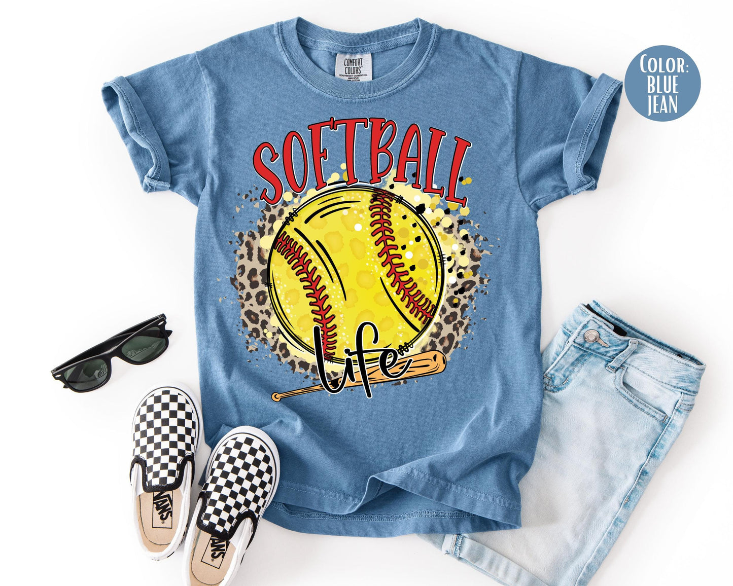 Comfort Colors Girls Softball Life Shirt: Matching Mom & Daughter Softball Shirts