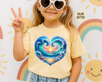 Comfort Colors® Beach Heart Shirt, Girls Beach Shirts