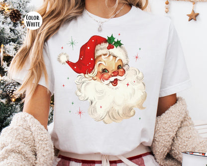 Comfort Colors Retro Santa Claus Shirt - Jolly Santa Christmas Tee