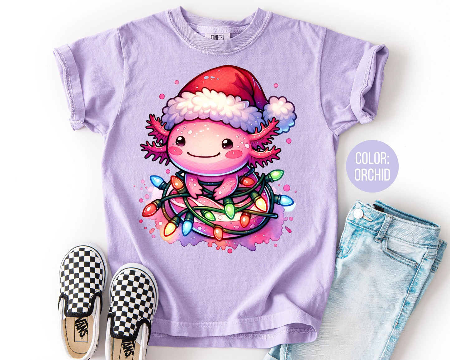 Comfort Colors Christmas Axolotl Shirt, Axolotl Gift