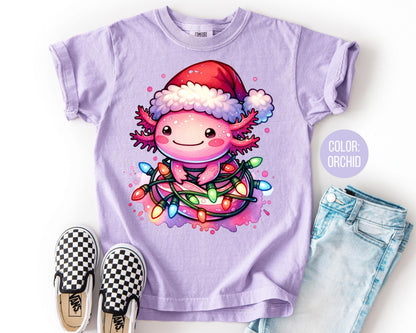 Comfort Colors Christmas Axolotl Shirt, Axolotl Gift