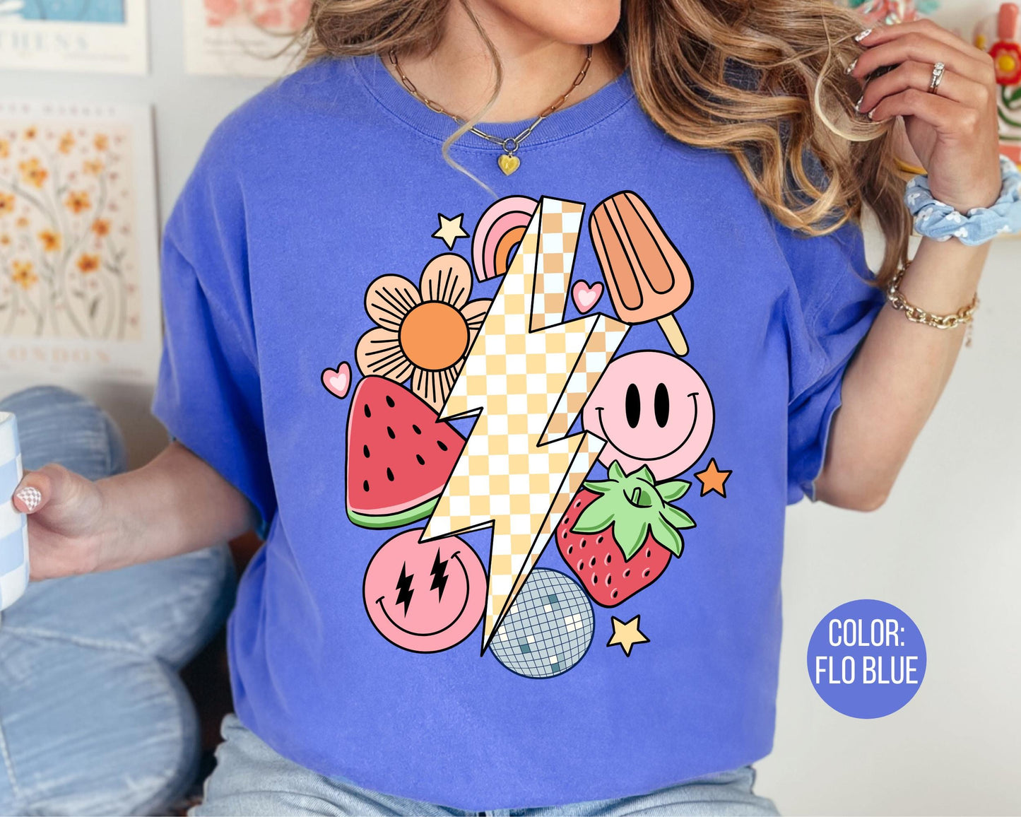 Comfort Colors® Girly Retro Summer Shirt, Girls Summer Break Shirts