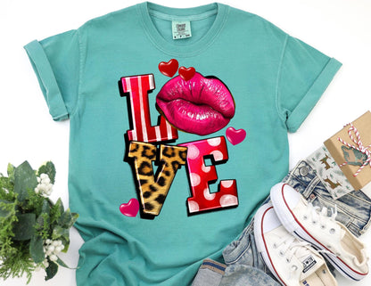 Comfort Colors Retro Love Shirt, Valentine's Day Gift