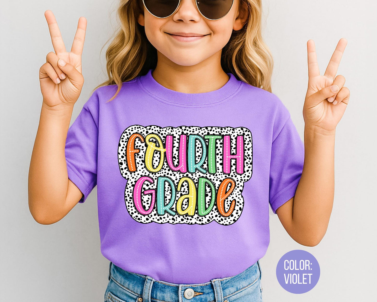 Comfort Colors Dalmatian Fourth Grade Shirt - Back to School Tee