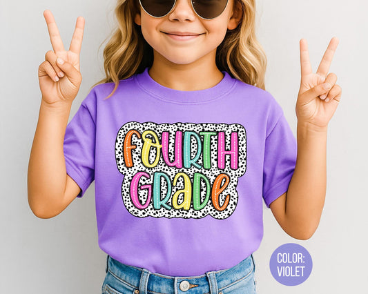 Comfort Colors Dalmatian Fourth Grade Shirt - Back to School Tee