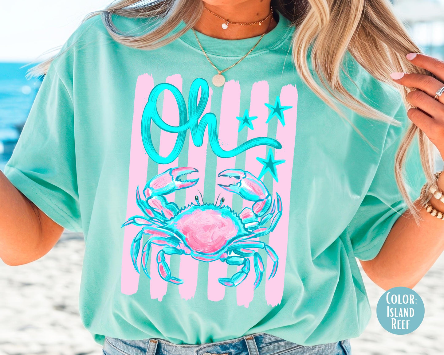 Comfort Colors Oh Crab Shirt, Funny Beach Shirts