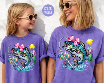 Comfort Colors® Girls Fishing Shirt, Mom and Daughter Fishing Shirts
