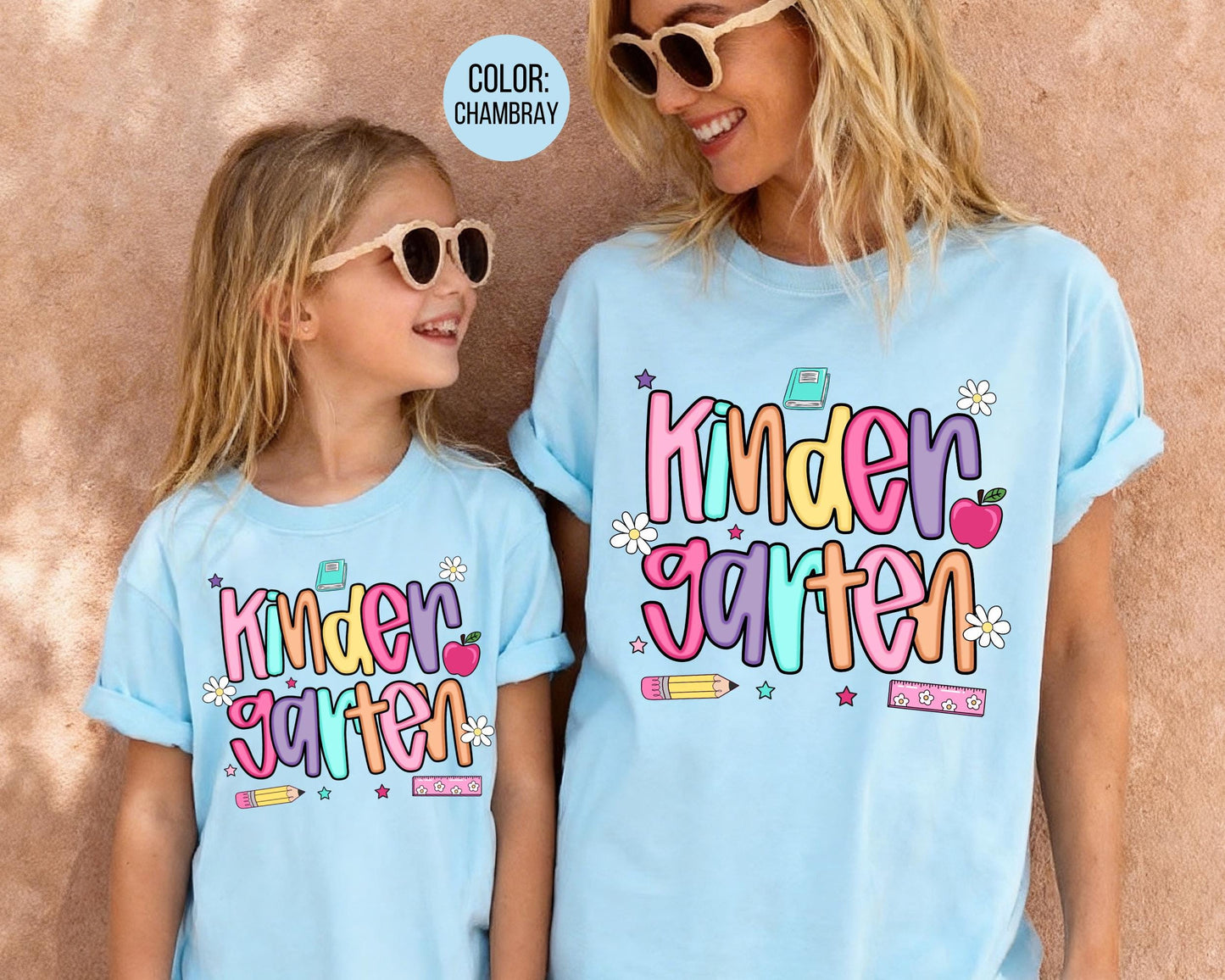 Comfort Colors® Colorful Preppy Kindergarten Shirt, Kindergarten Teacher Shirts