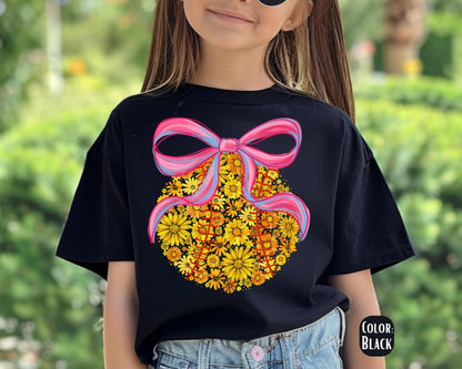 Comfort Colors Floral Softball Shirt: Coquette Softball Tee