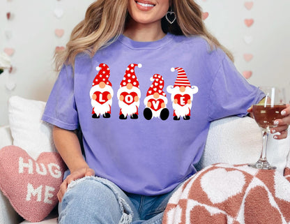 Comfort Colors Gnomes Love Shirt, Valentine's Day Gift