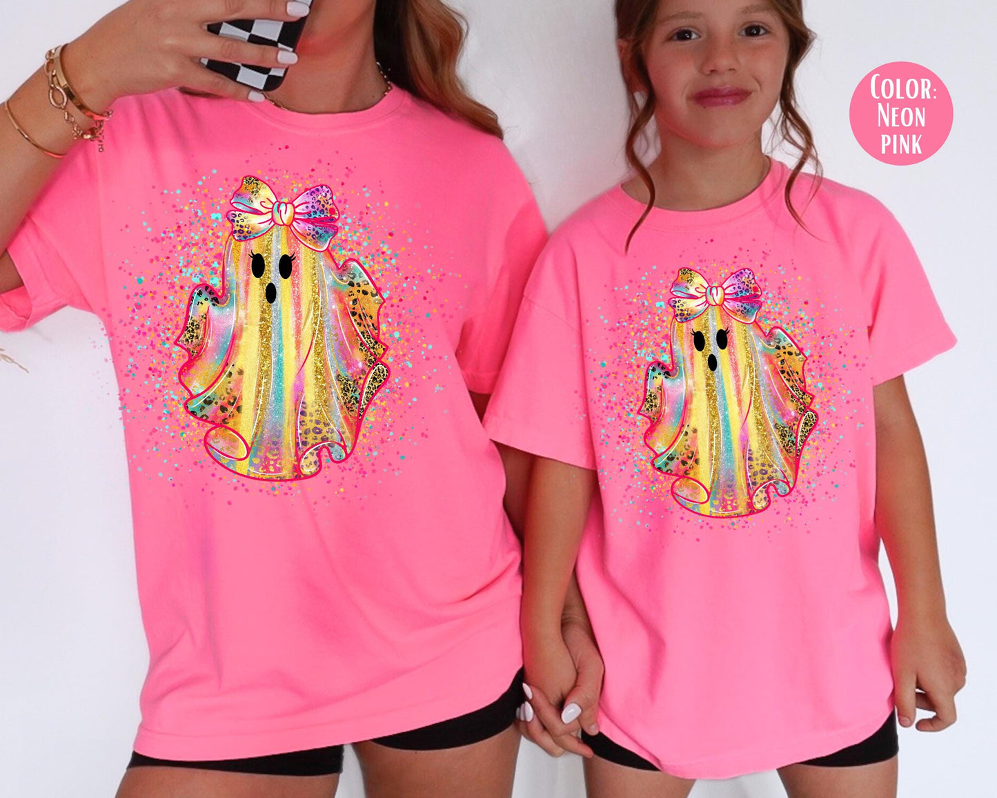 Comfort Colors Speckled Leopard Ghost Halloween Shirt