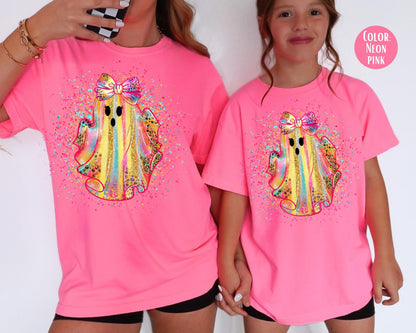Comfort Colors Speckled Leopard Ghost Halloween Shirt