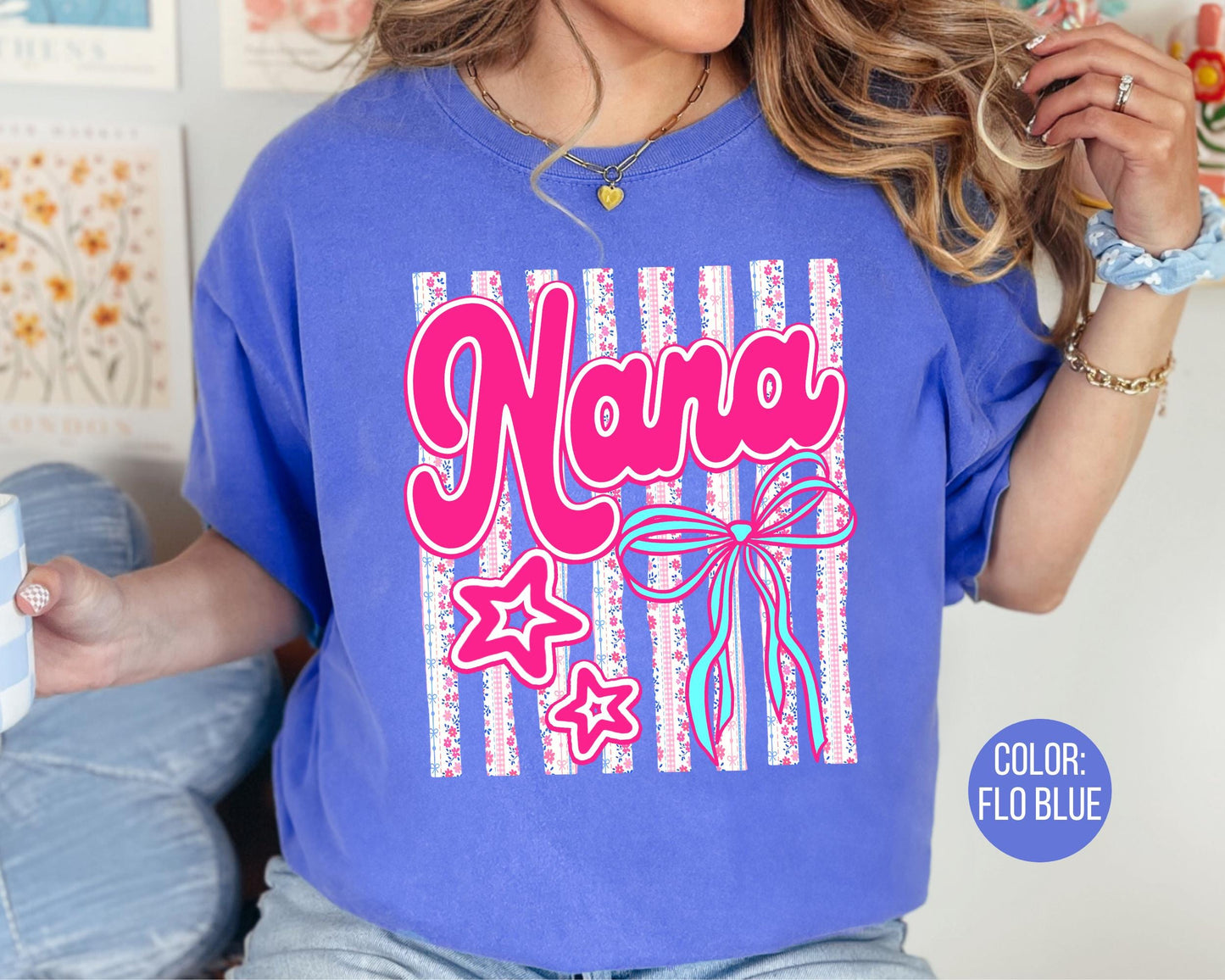 Comfort Colors® Floral Nana Shirt, Gift for Nana