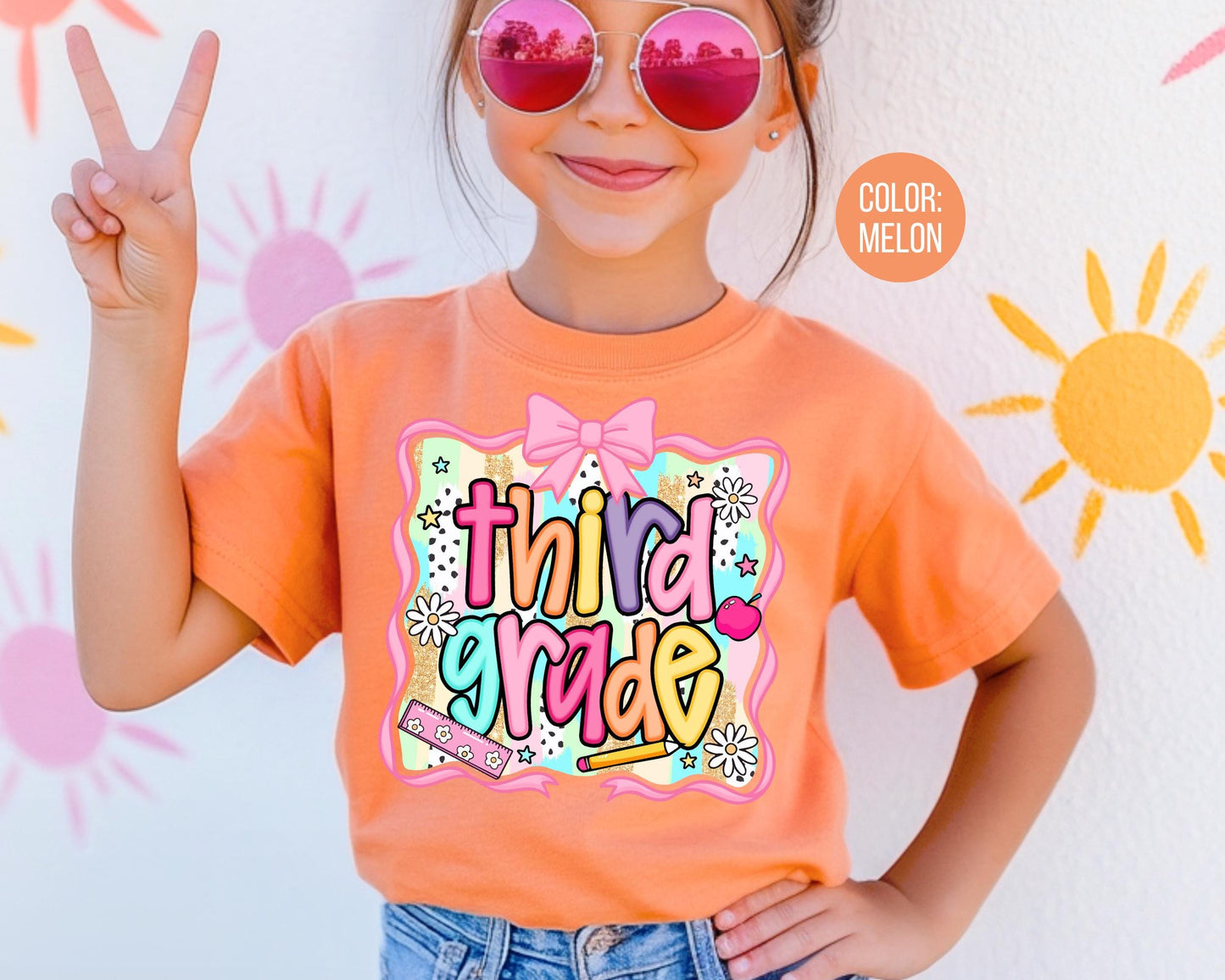 Comfort Colors 3rd Grade Shirt: Preppy Coquette Back to School Tee