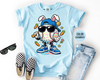 Comfort Colors® Kids Easter Baseball Shirt, Boys Baseball Shirts