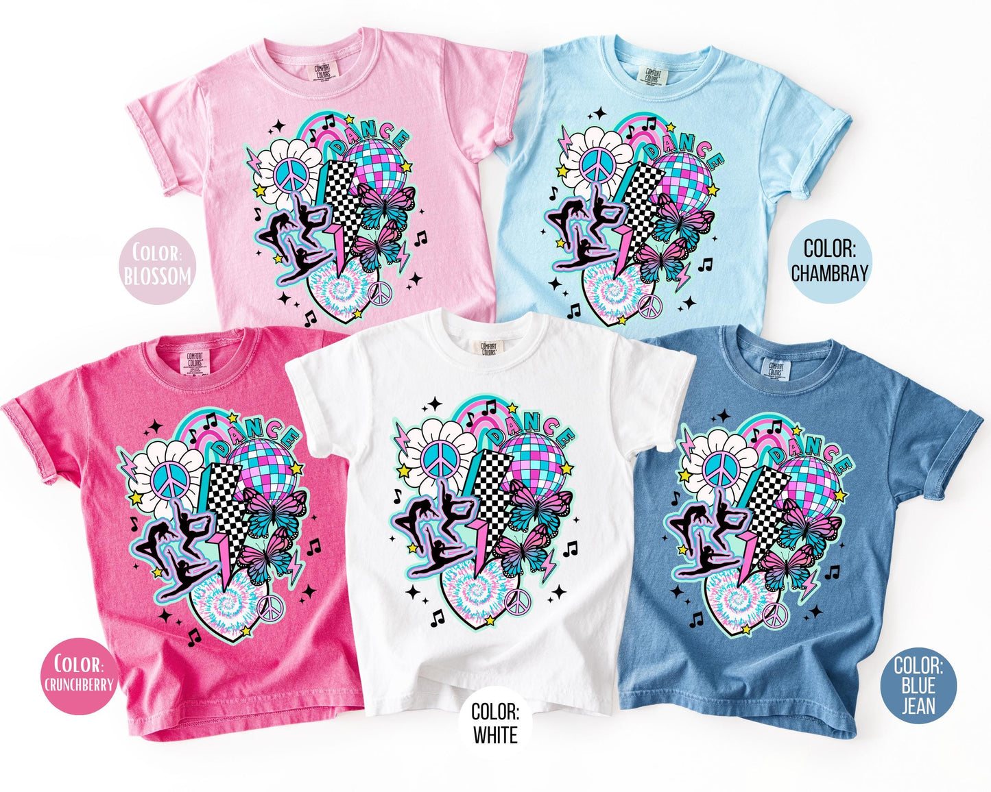 Comfort Colors Girls Retro Dance Shirt, Kids Dance Shirts