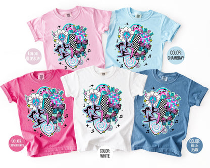 Comfort Colors Girls Retro Dance Shirt, Kids Dance Shirts
