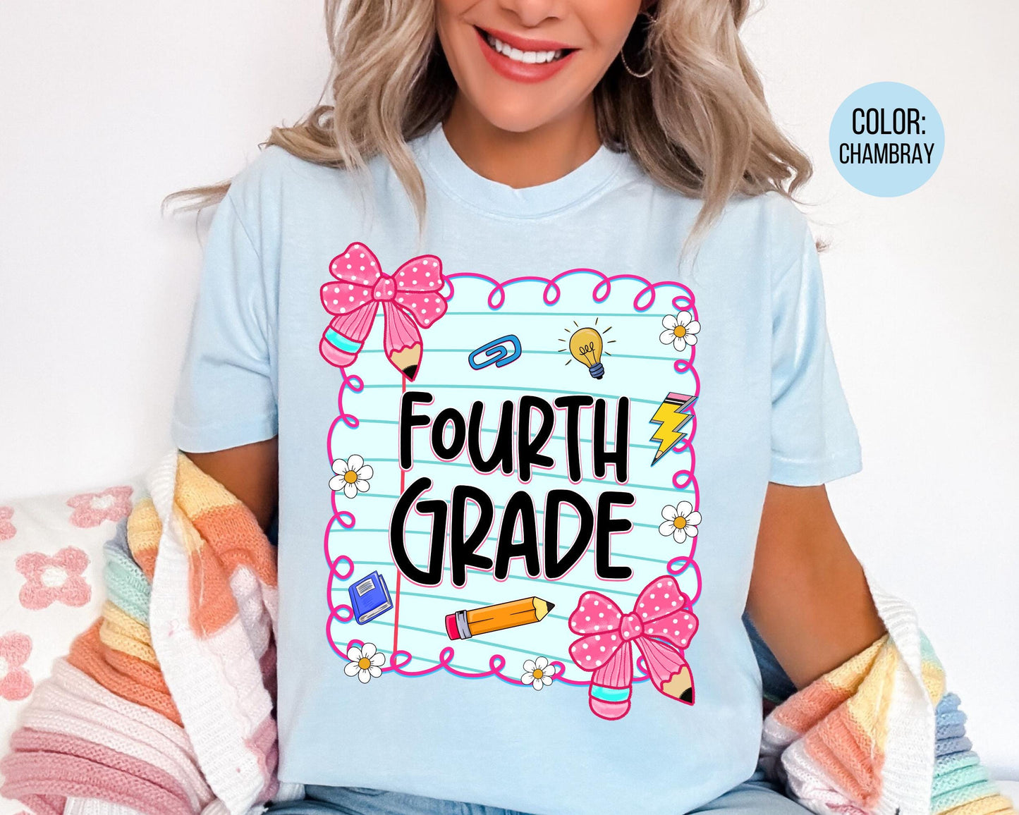 Comfort Colors® Coquette Fourth Grade Shirt, 4th Grade Teacher Shirts