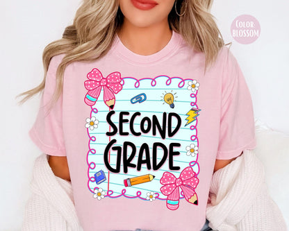 Comfort Colors® Coquette Second Grade Shirt, 2nd Grade Teacher Shirts