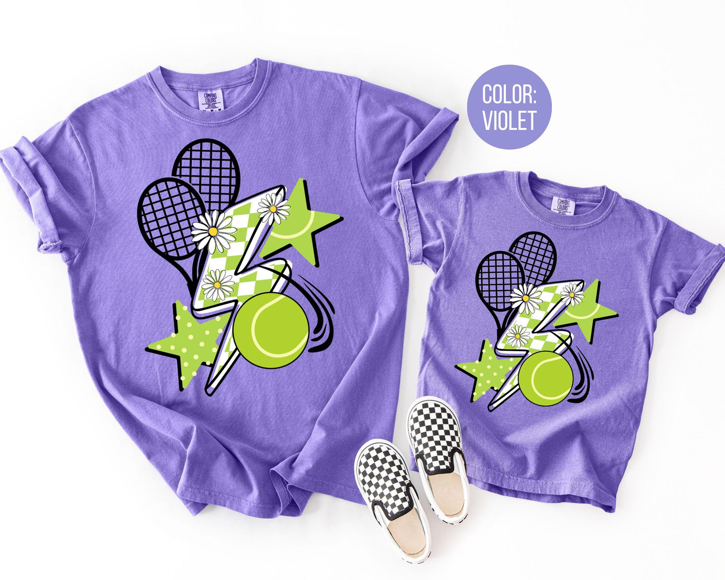 Comfort Colors Retro Tennis Shirt, kids Tennis Shirts