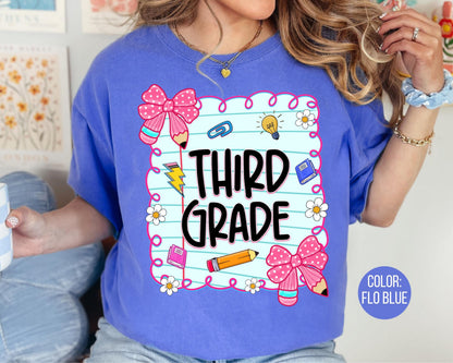 Comfort Colors® Coquette Third Grade Shirt, 3rd Grade Teacher Shirts