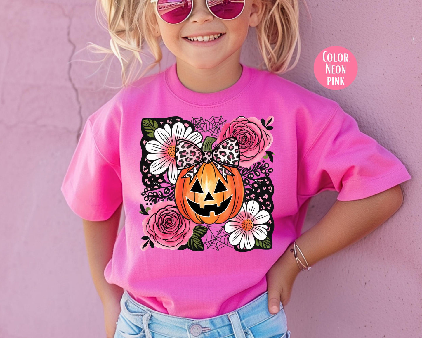 Comfort Colors Girls Pumpkin Shirt: Preppy Fall Halloween Tee