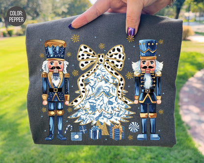 Comfort Colors Blue Victorian Nutcracker Shirt, Coquette Christmas Shirts, Nutcracker Gift