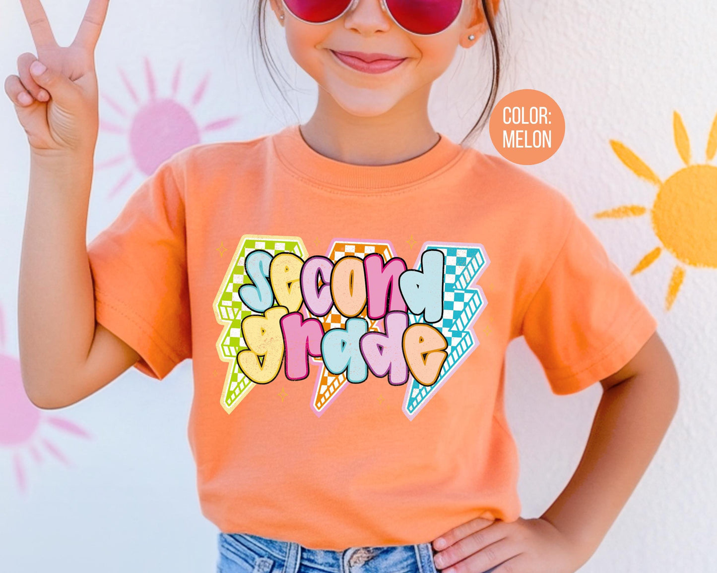 Comfort Colors 2nd Grade Shirt: Lightening Bolt Tee