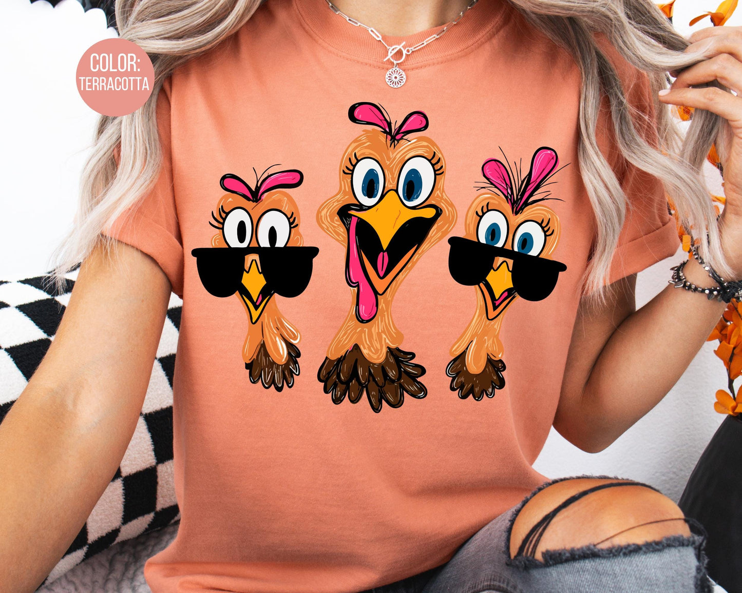 Comfort Colors Funny Turkey Thanksgiving Shirt: Matching Family Tees