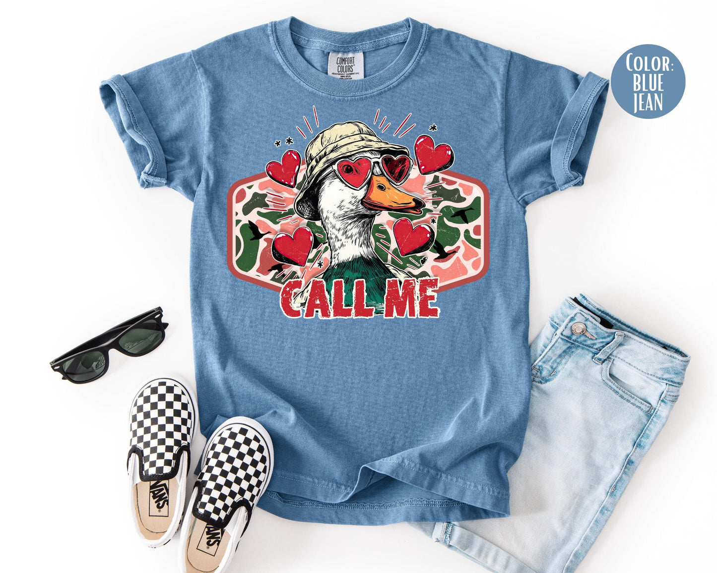 Comfort Colors® Boys Call Me Duck Shirt, Duck Hunting Valentines Day Shirts