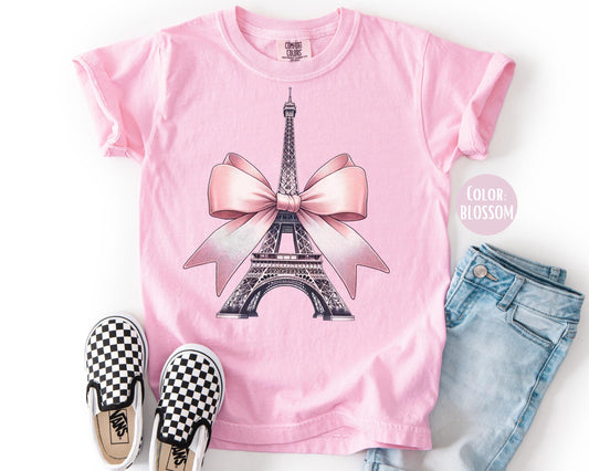Comfort Colors Girly Eiffel Tower Shirt: Paris Vacation Tee
