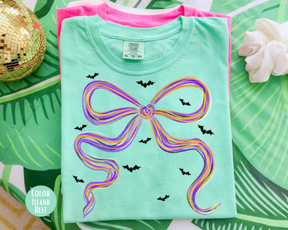 Girls Coquette Bat Shirt: Comfort Colors Halloween Tee