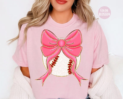 Comfort Colors Leopard Coquette Baseball Shirt, Girls Baseball Shirts