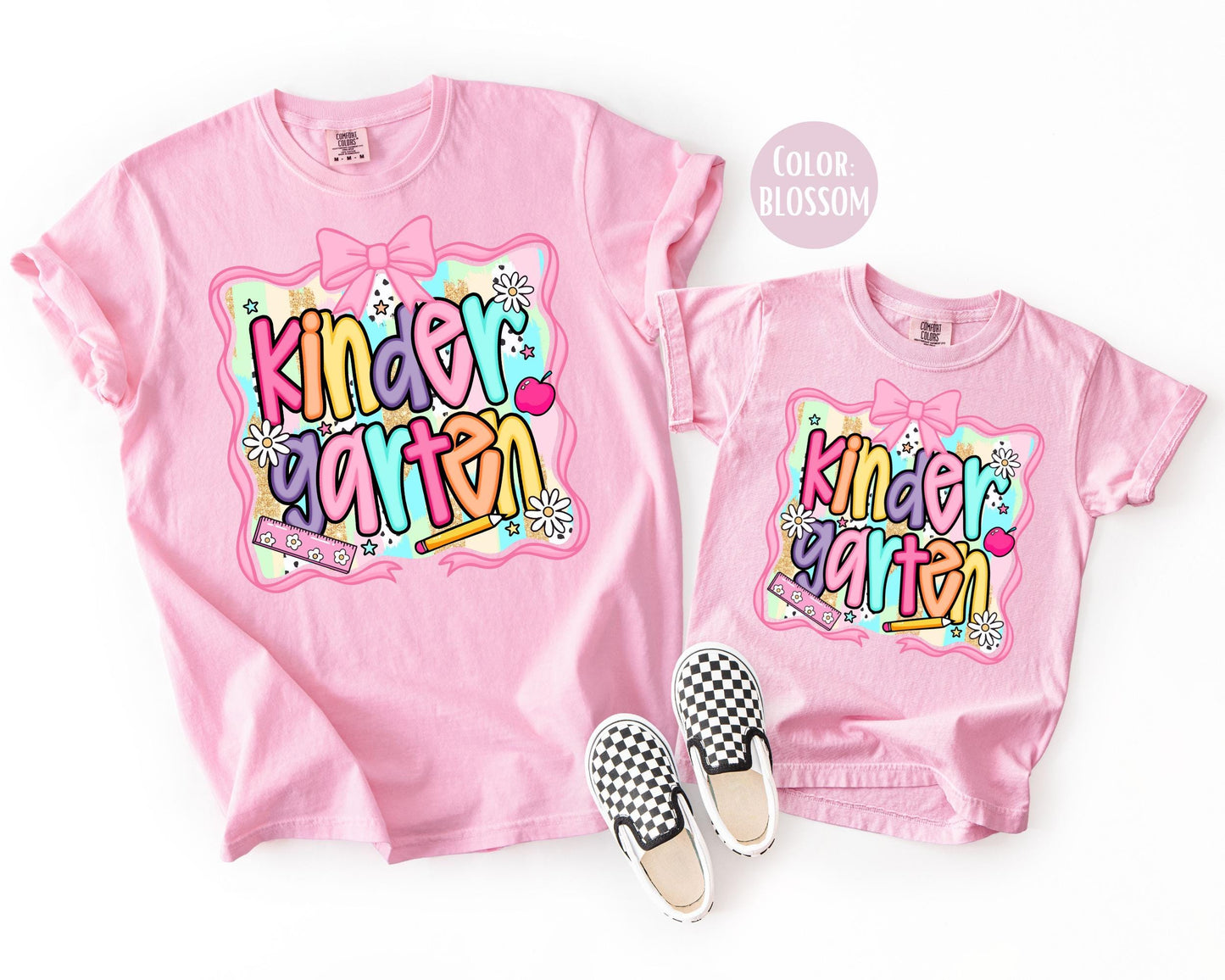 Comfort Colors Kindergarten Shirt: Preppy Coquette Back to School Tee