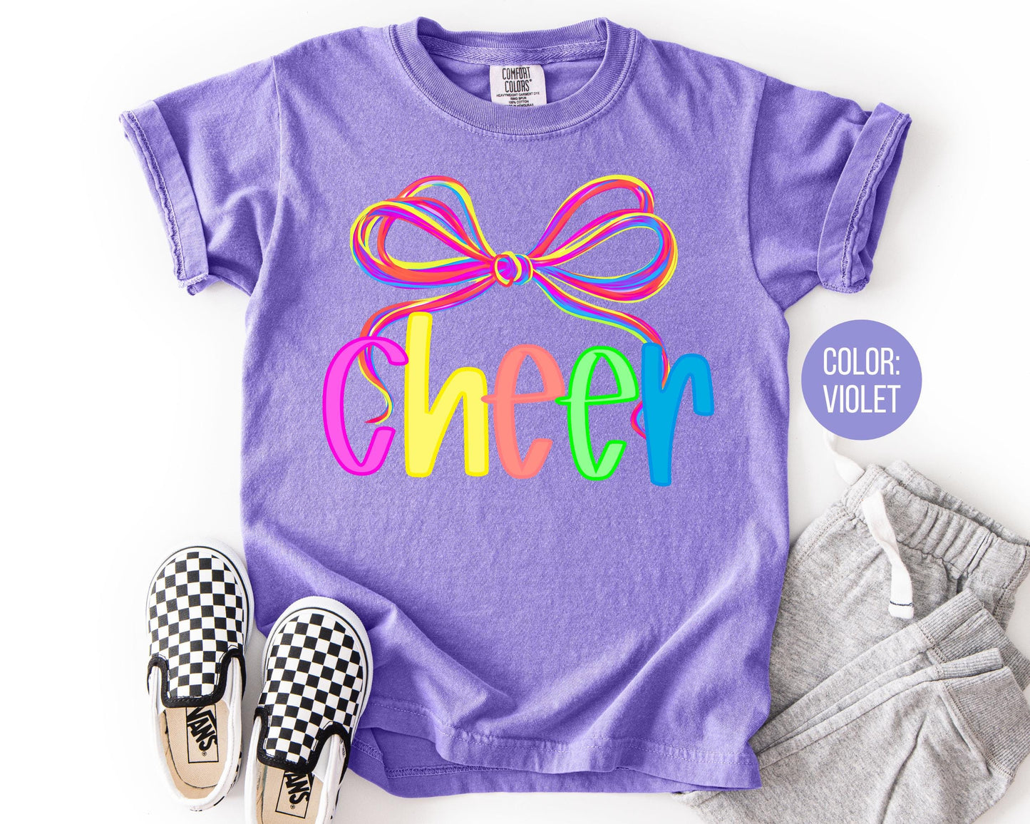 Comfort Colors Coquette Cheer Shirt: Preppy Cheerleader Gift