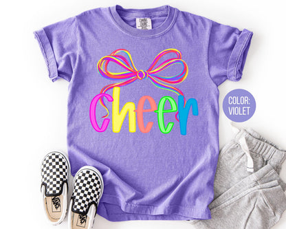 Comfort Colors Coquette Cheer Shirt: Preppy Cheerleader Gift