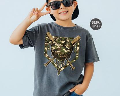 Comfort Colors® Boys Camo Baseball Shirt, Kids Baseball Shirts