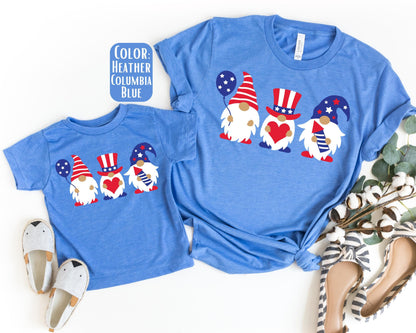 Matching July 4th Gnome Shirts, Mother's Day Gift, Matching Mommy and Me July 4th Tee, Mother Daughter, 4th of July Family Shirts