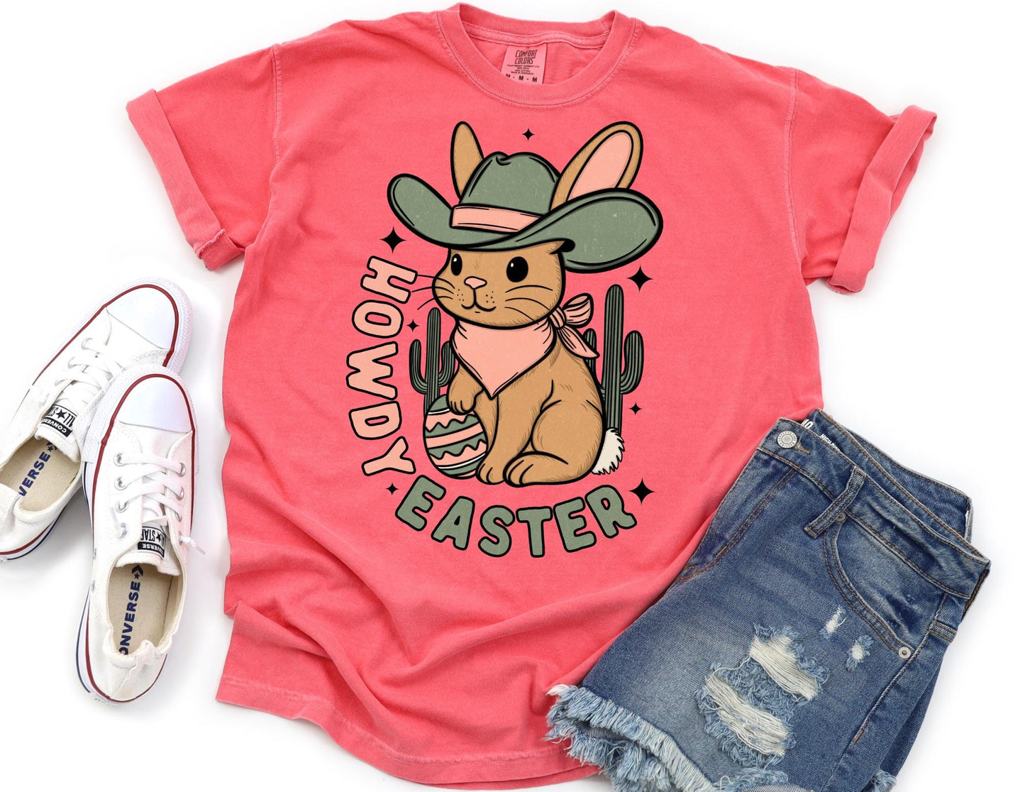 Comfort Colors Howdy Easter Shirt: Western Bunny T-Shirt