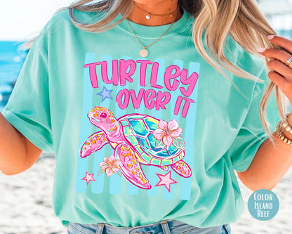 Comfort Colors Turtley Over It Shirt, Summer Sea Turtle Shirts