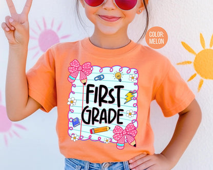 Comfort Colors® Coquette First Grade Shirt, 1st Grade Teacher Shirts