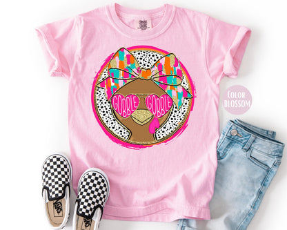 Comfort Colors Girls Thanksgiving Turkey Shirt: Mom & Daughter Matching