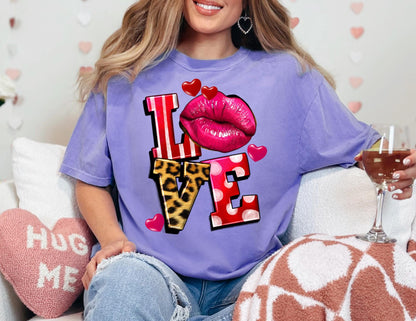 Comfort Colors Retro Love Shirt, Valentine's Day Gift
