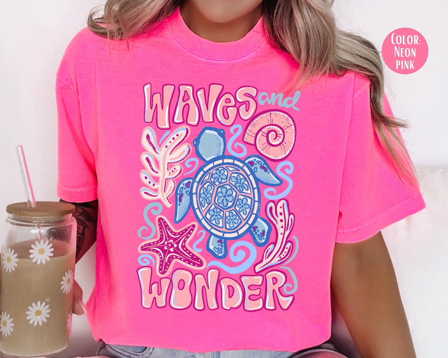 Comfort Colors® Preppy Waves and Wonder Shirt, Mama and Mini Summer Shirts