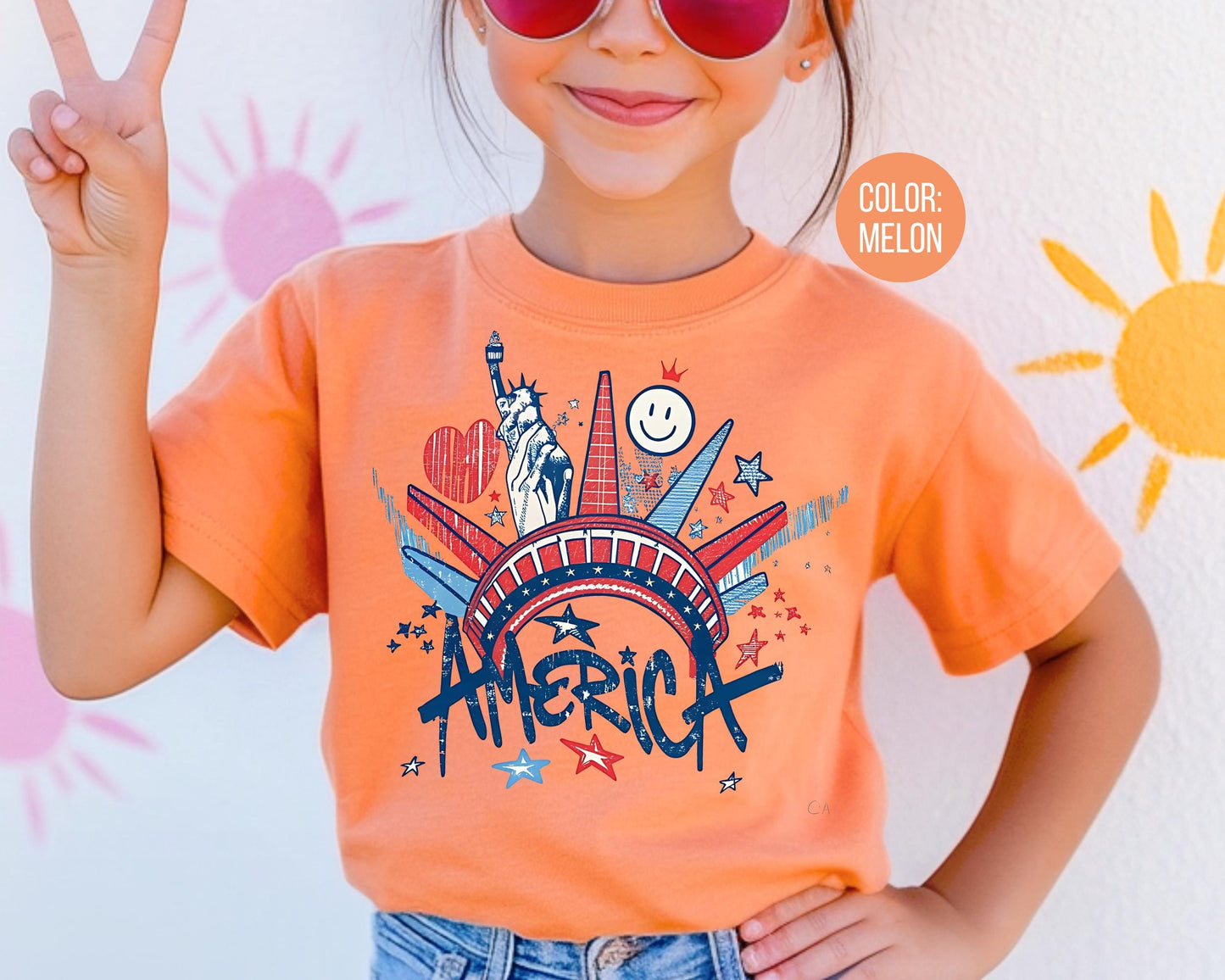 Comfort Colors Graffiti Statue of Liberty Shirt, July 4th Shirts, America Tee