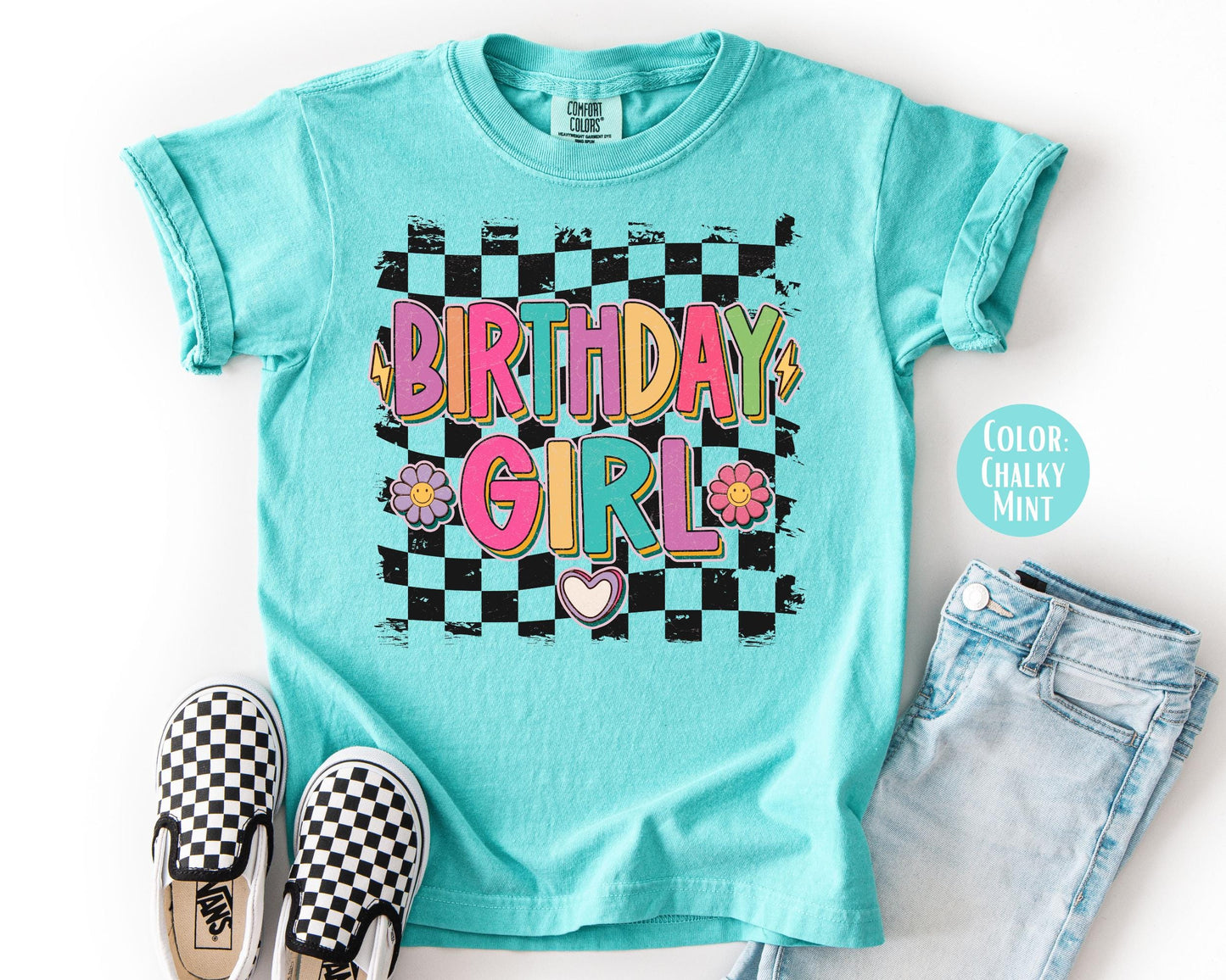 Comfort Colors Kids Birthday Girl Shirt