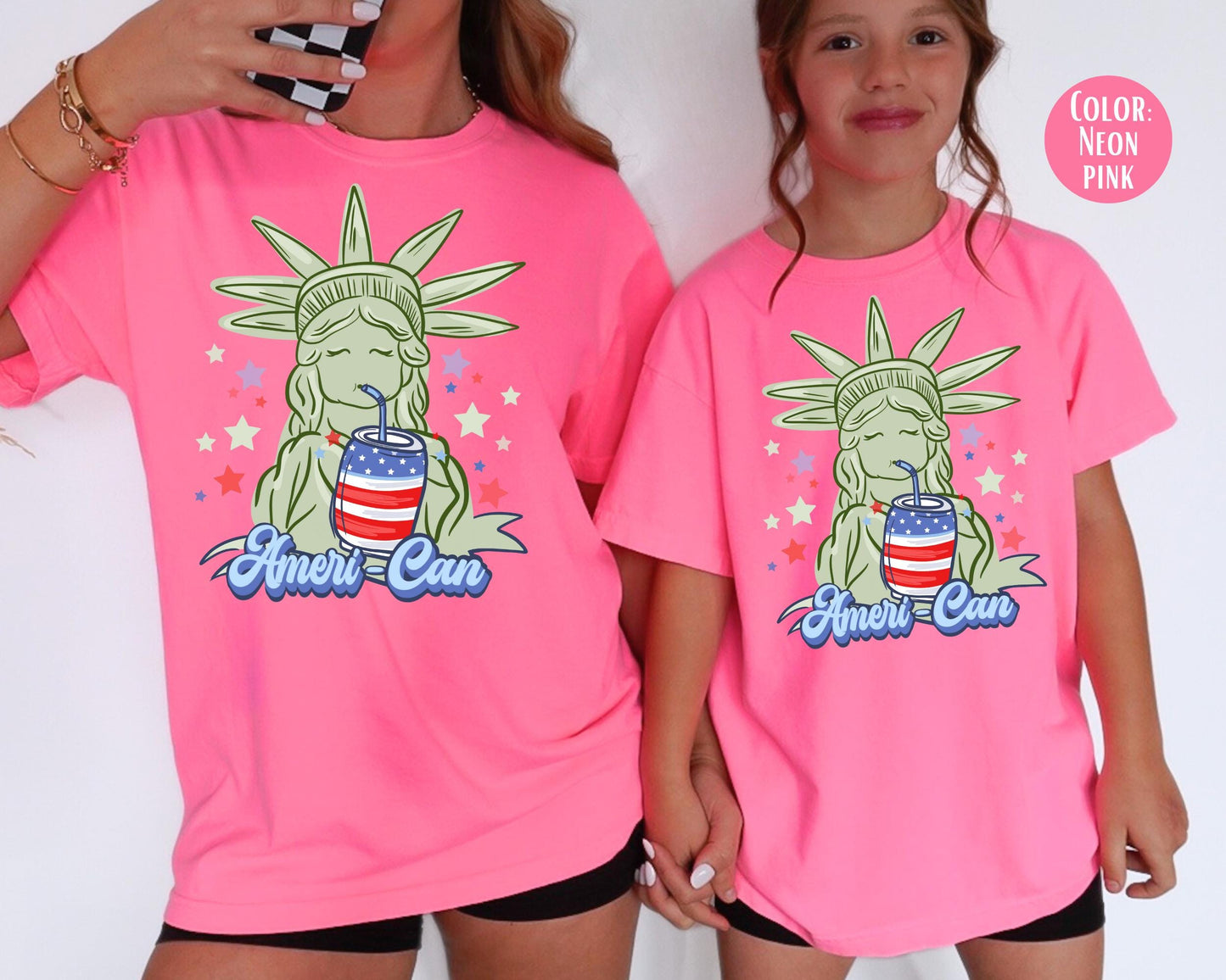Comfort Colors Girls 4th of July Shirt: Statue of Liberty Tee