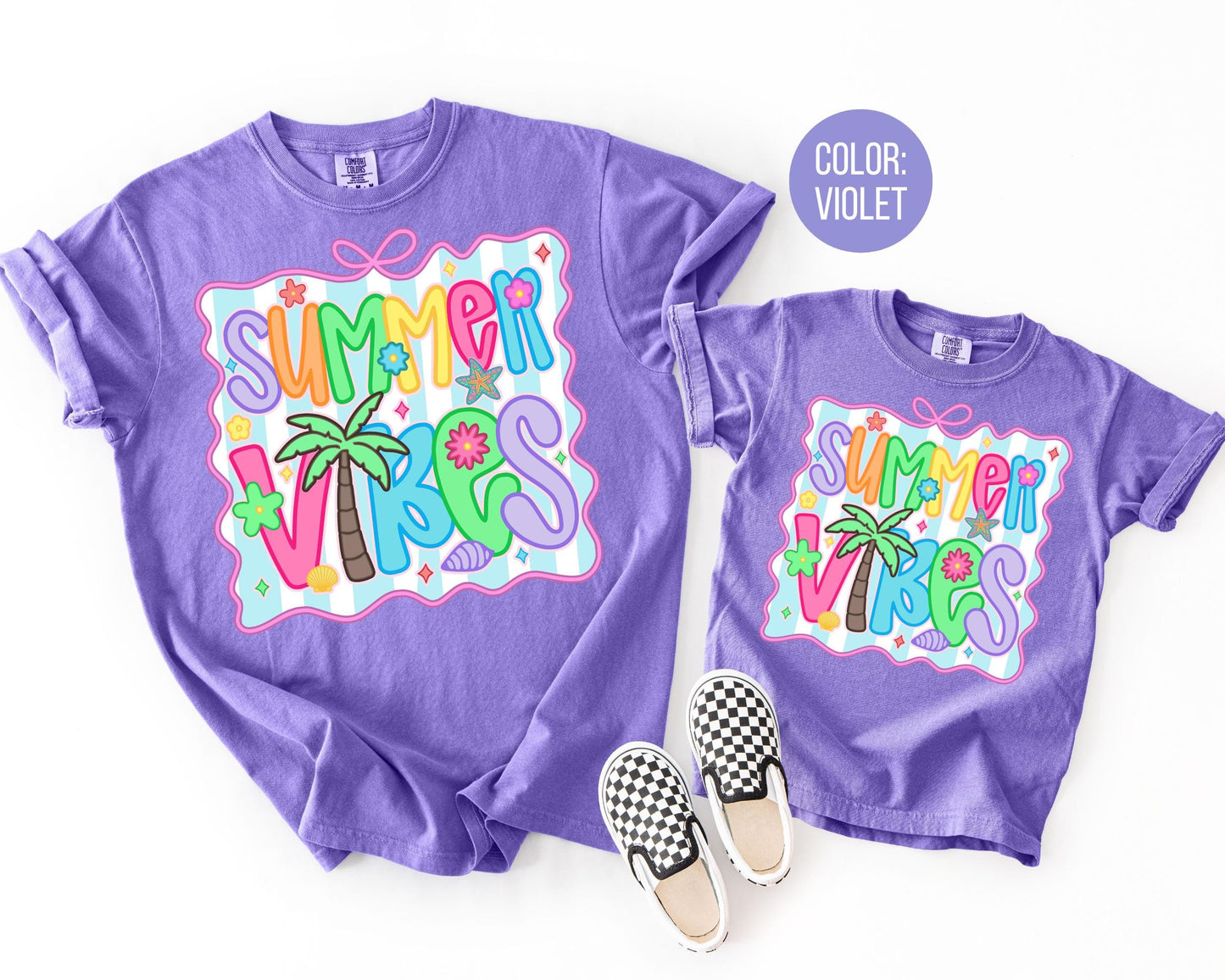 Comfort Colors® Preppy Summer Vibes Shirt, Girls Summer Shirts