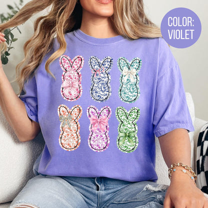 Comfort Colors Floral Easter Bunny Shirt: Girly Boho Tee