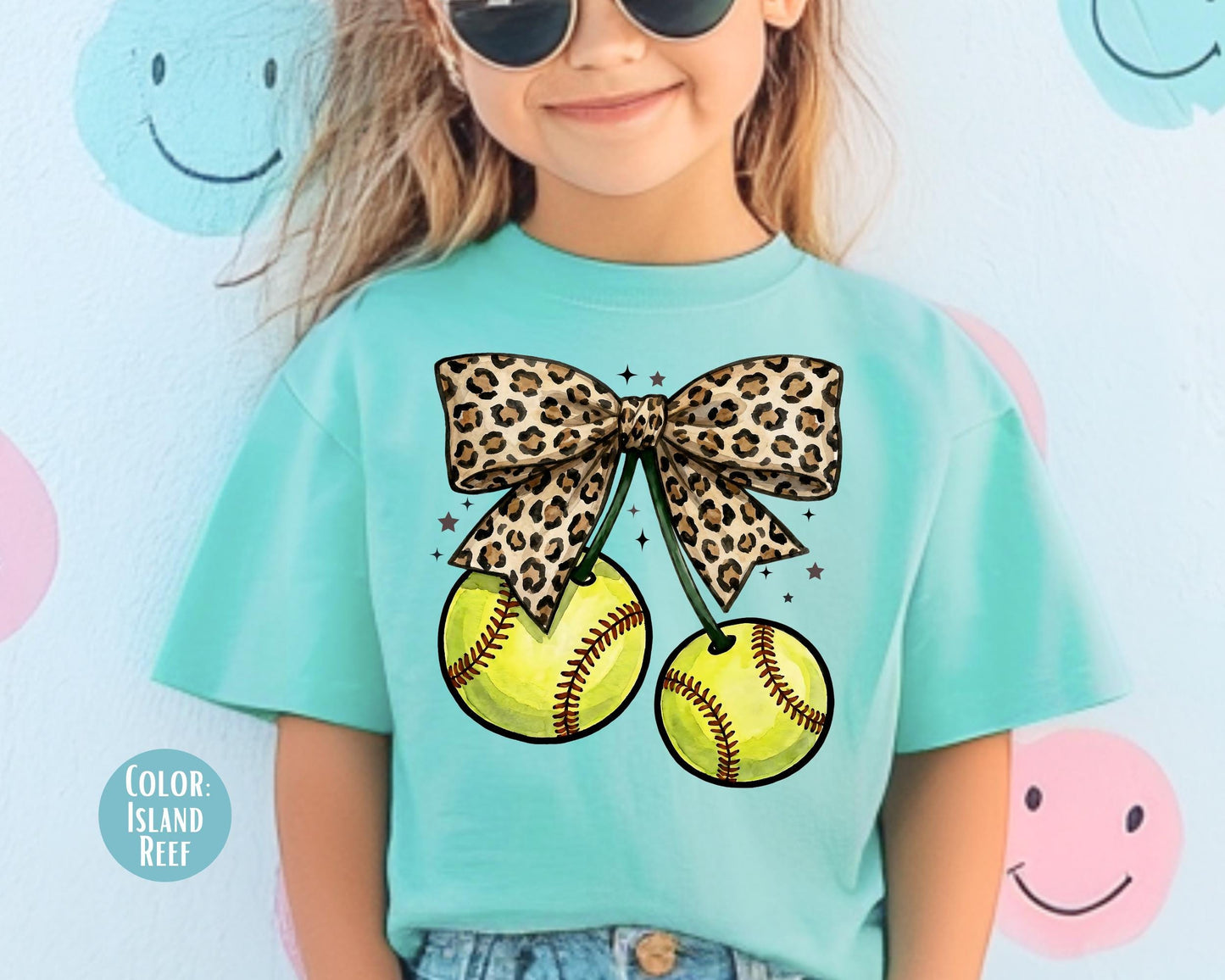 Comfort Colors Leopard Coquette Softball Shirt, Softball Mama Shirts